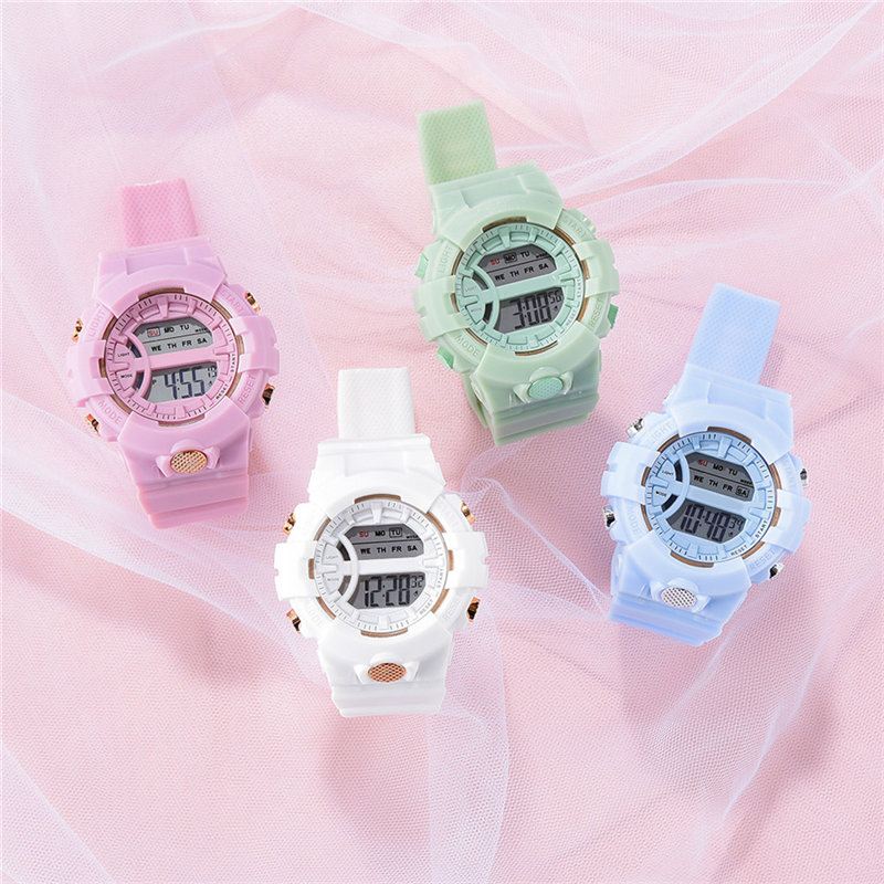 Mode Casual Time Week Display Silikone Strap Led Digital Watch Dame Watch