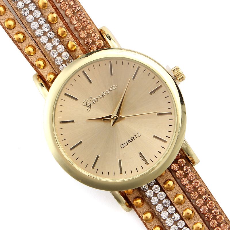 Mode Circle Armbånd Diamond Kvinder Watch Quartz Watch