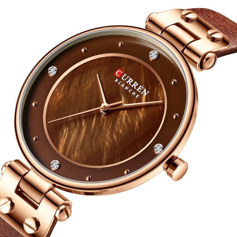 Mode Crystal Casual Casual Dial Kvinder Quartz Watch