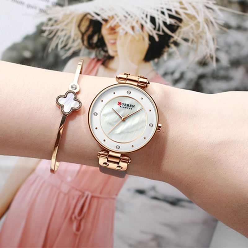 Mode Crystal Casual Casual Dial Kvinder Quartz Watch