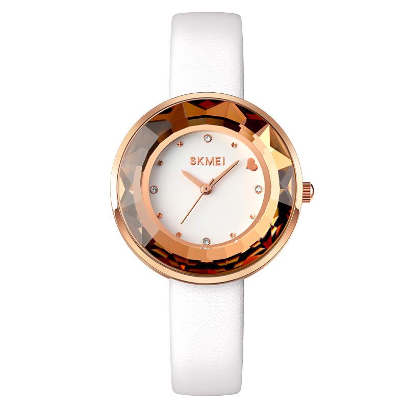 Mode Dameur Tredimensionelt Skærende Spejl Enkelt Lille Urskive Lady Quartz Watch