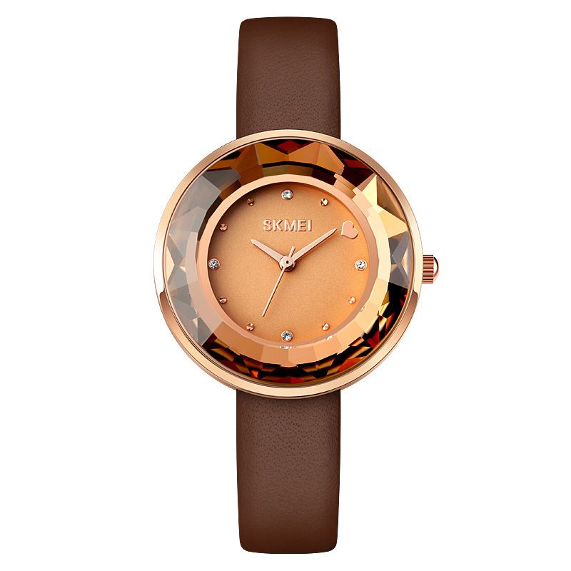 Mode Dameur Tredimensionelt Skærende Spejl Enkelt Lille Urskive Lady Quartz Watch