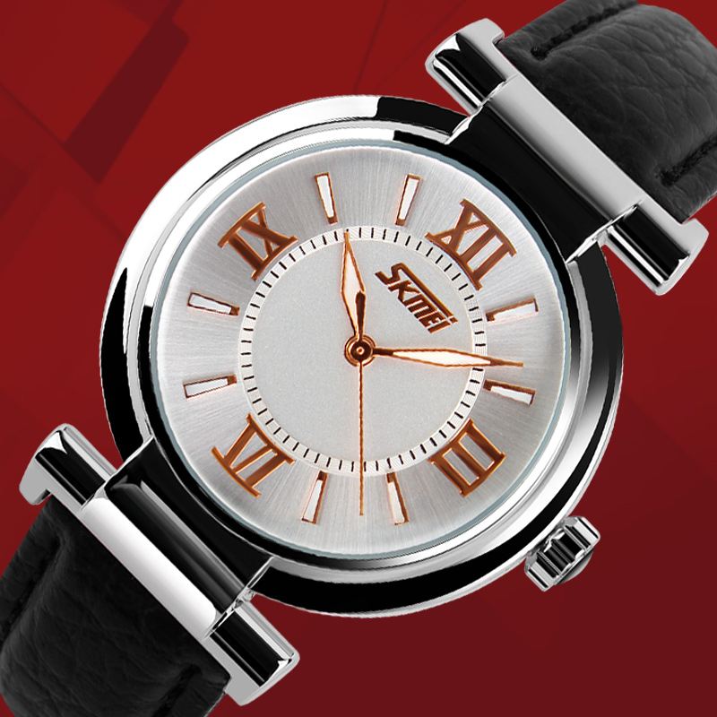 Mode Dameur Vandtæt Læderrem Casual Quartz Watch