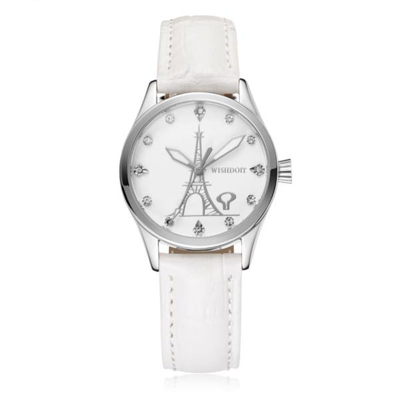 Mode Kvinder Quartz Watch Romertal Blomst Iron Tower Armbåndsur