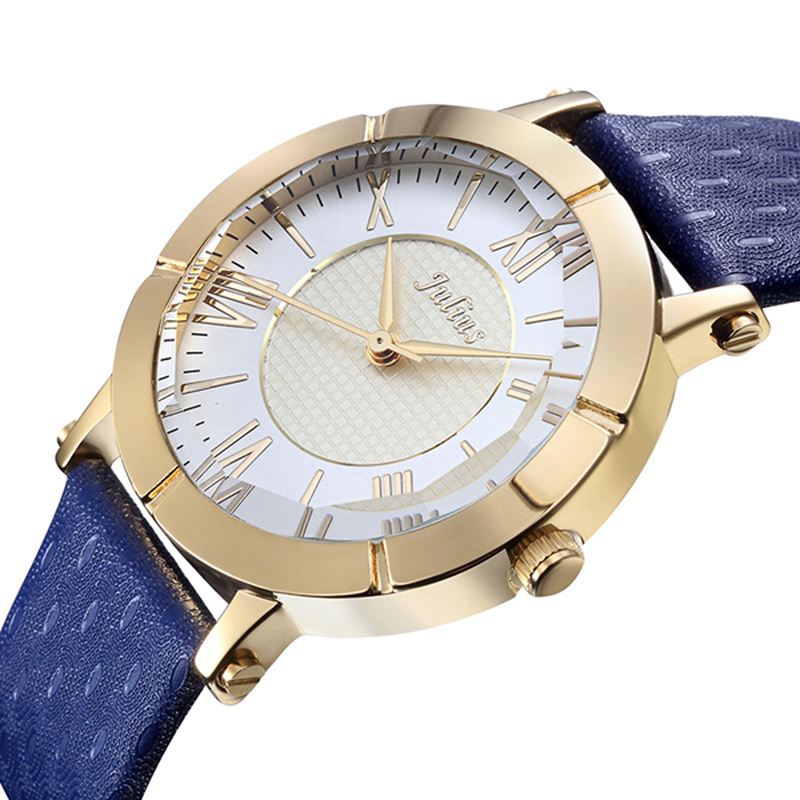 Mode Luksus Læderrem Dame Student Quartz Watch