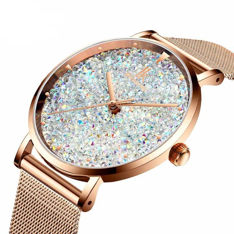 Mode Style Gypsophila Dial Dame Magnetic Watch Ultra Thin Quartz Watch