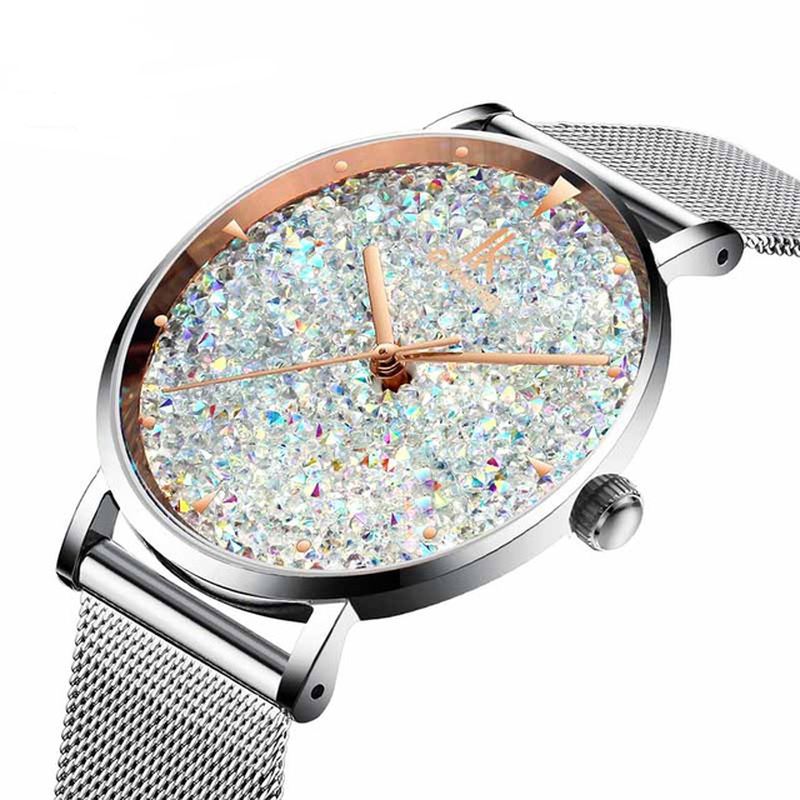 Mode Style Gypsophila Dial Dame Magnetic Watch Ultra Thin Quartz Watch