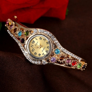 Moderigtigt Damearmbåndsur Rhinestone Clock Quartz Watch