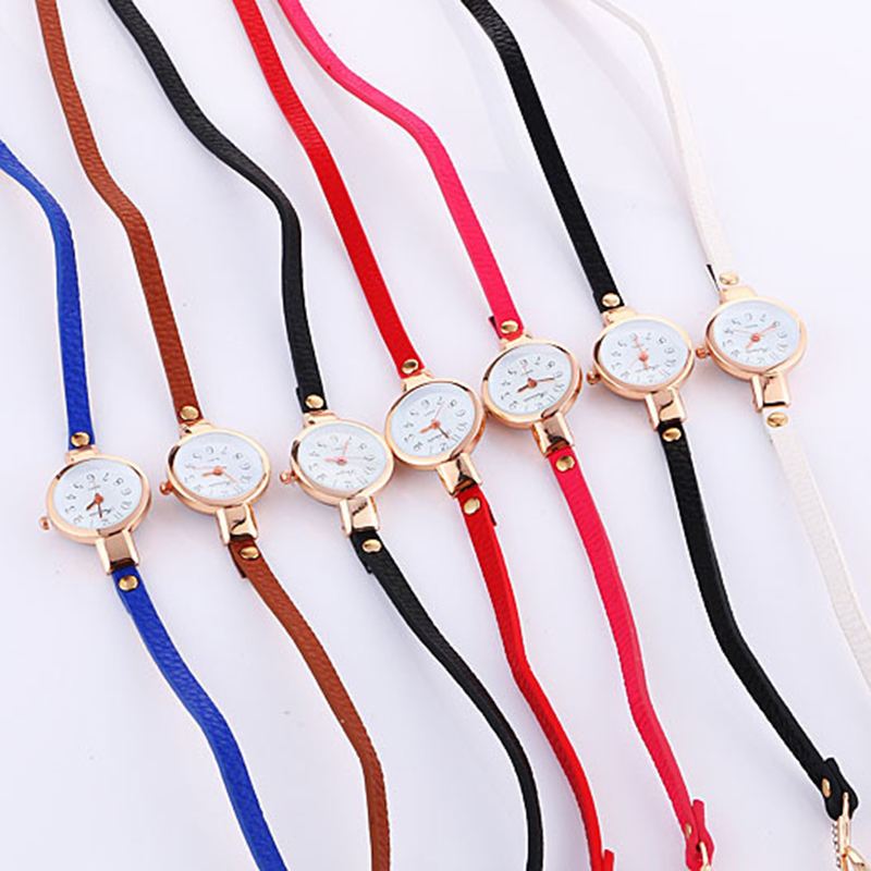 Retro Pu-rem Rhinestone Multi-layer Lady Watch Metal Blå Krystal Justerbar Armbåndsur Quartz Watch