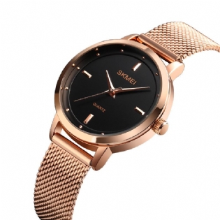 Rustfrit Stålrem Casual Style Vandtæt Mode Kvinder Armbåndsure Quartz Watch