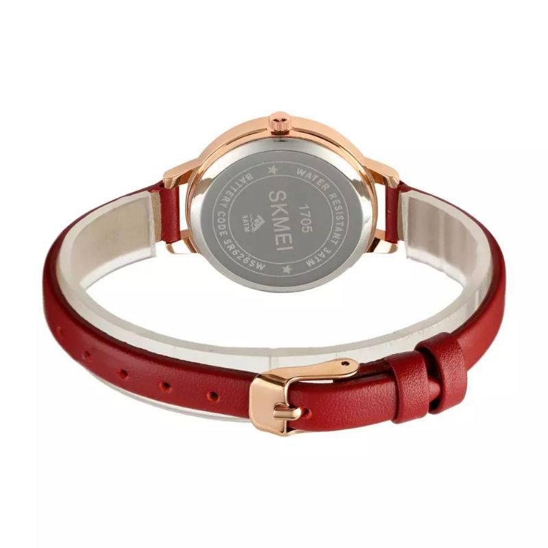 Simple Dame Watch Creative Dial Dato Display Læderrem Mode Lady Quartz Watch