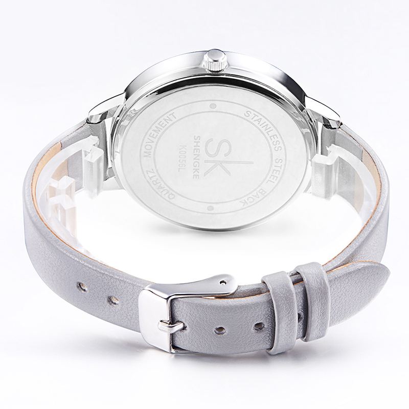 Simple Design Dame Armbåndsur Casual Style Læderrem Quartz Ure