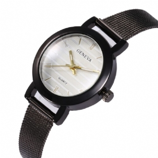 Simple Roman Scale Mesh Steel Strap Mode Kvinder Watch Quartz Watch