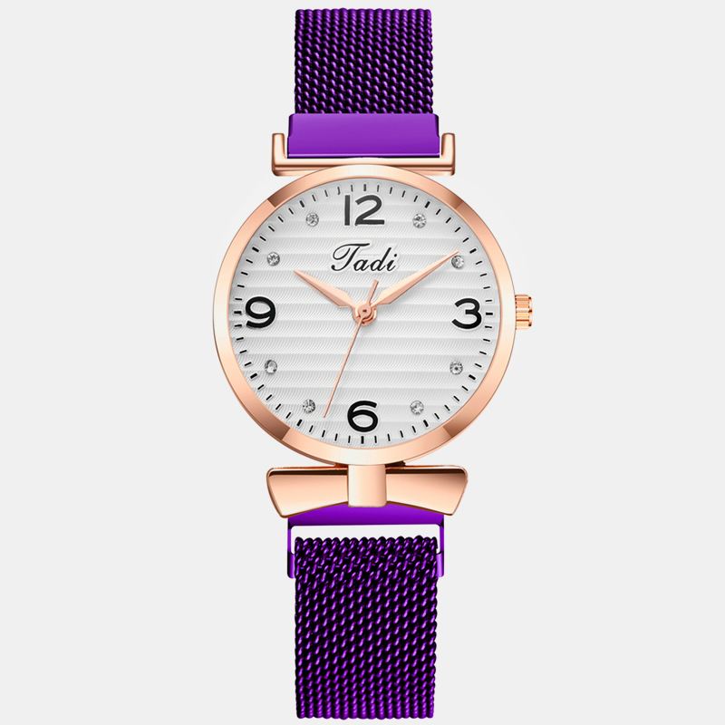 Trendy Simpelt Elegant Design Vilde Kvinder Ure Mesh Band Rose Gold Case Quartz Watch