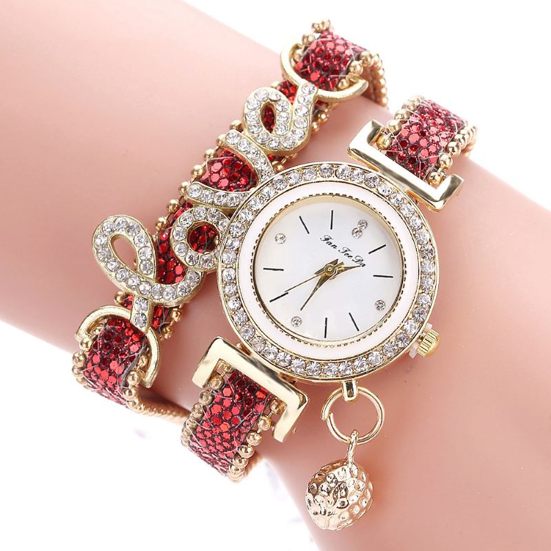 Vedhæng Dame Armbånd Watch Crystal Mode Style Fuld Quartz Watch