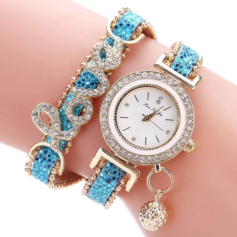 Vedhæng Dame Armbånd Watch Crystal Mode Style Fuld Quartz Watch