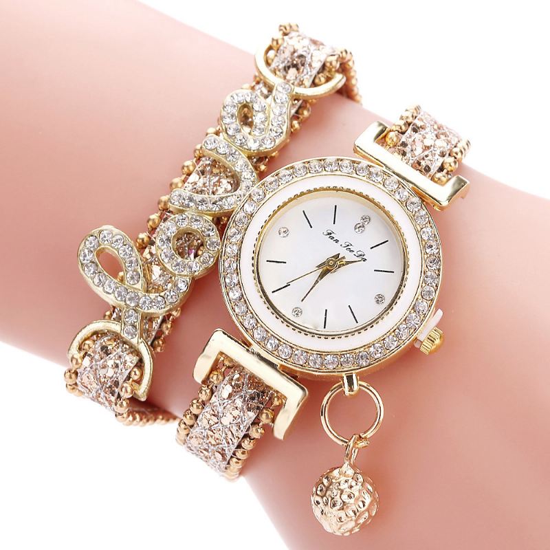 Vedhæng Dame Armbånd Watch Crystal Mode Style Fuld Quartz Watch