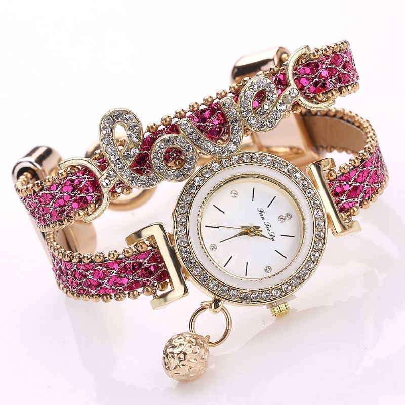 Vedhæng Dame Armbånd Watch Crystal Mode Style Fuld Quartz Watch