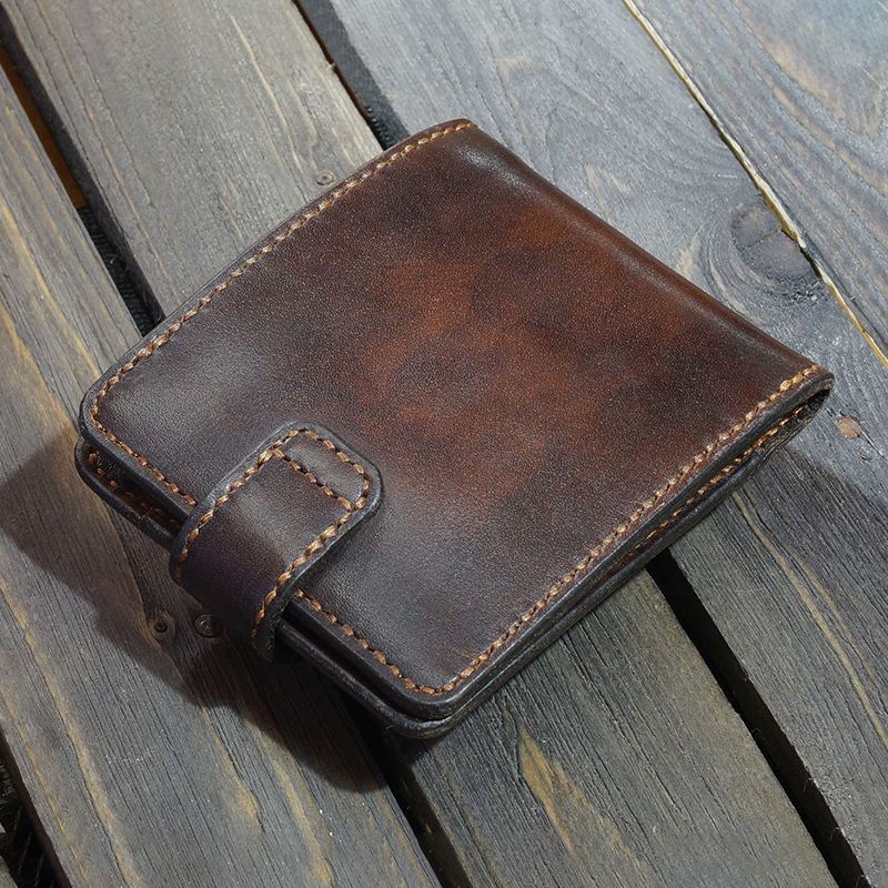 Mænd Ægte Læder Bifold Multi-card Slot Kortholder Vintage Edc Mønttaske Bælteskede Pung Lommetaljetaske