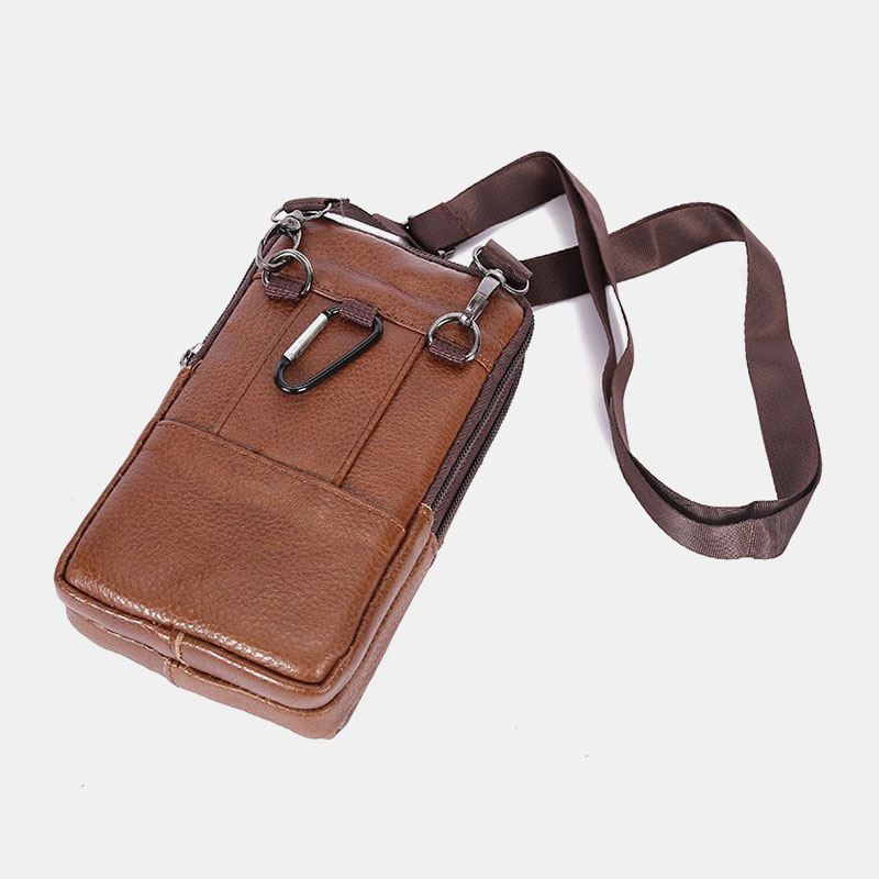 Mænd Holdbar Klap Magnetisk Knapdesign Taljetaske Åndbar Smagløs Bæltetaske 6.5 Tommer Telefontaske Crossbody-tasker Med Skulderrem