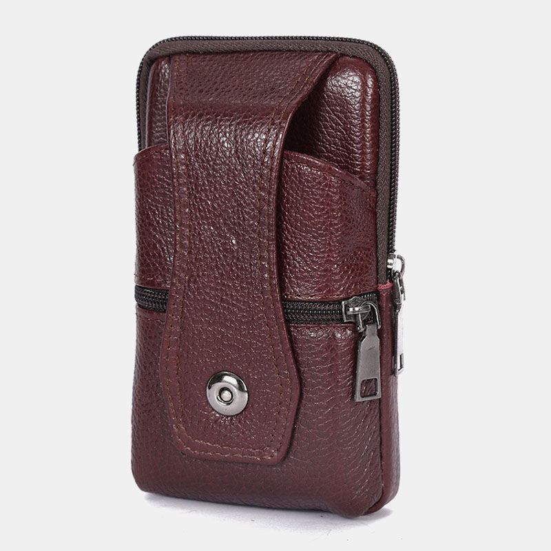 Mænd Holdbar Klap Magnetisk Knapdesign Taljetaske Åndbar Smagløs Bæltetaske 6.5 Tommer Telefontaske Crossbody-tasker Med Skulderrem