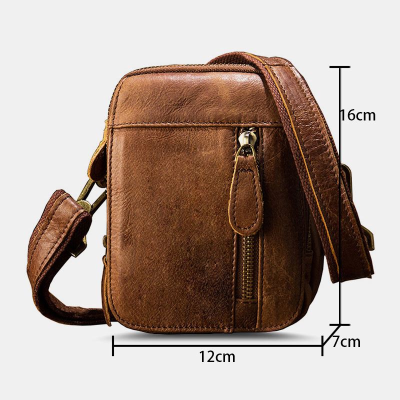 Mænd Multi-lomme Bæltetaske Med Stor Kapacitet Crossbody Skuldertasker Retro Casual 6.5 Tommer Telefontaske