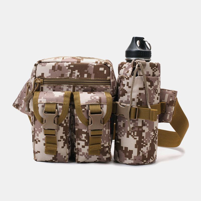 Mænd Nylon Camouflages Multifunktion Udendørs Vandflaske Taljetaske Tactical Bag