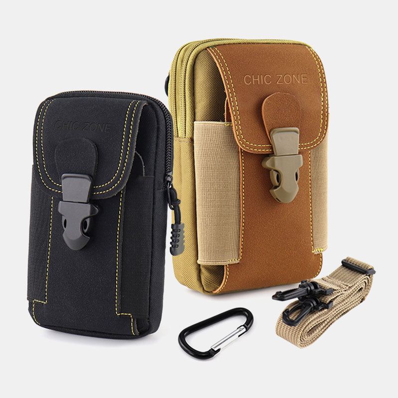 Mænd Oxford Cloth Multi-carry Mini Taljetaske Bæltetaske Fanny Pack Tactical Bag Telefontaske