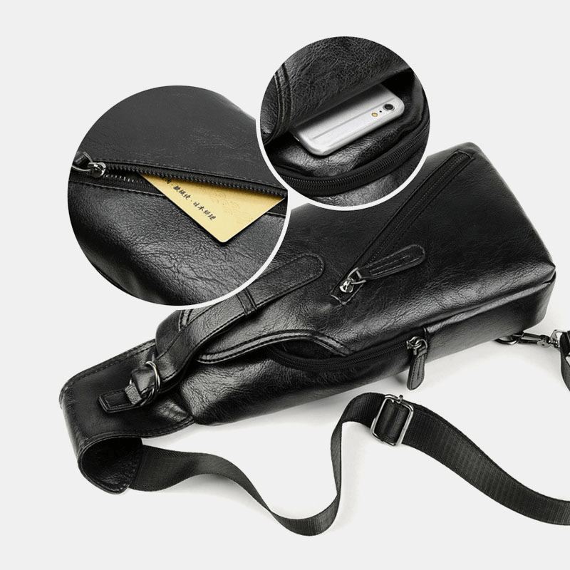 3 Stk Brysttaske Til Mænd Tegnebogsbæltesæt Casual Multifunktions Slidbestandig Brysttaske Crossbody Skuldertaske Gavesæt