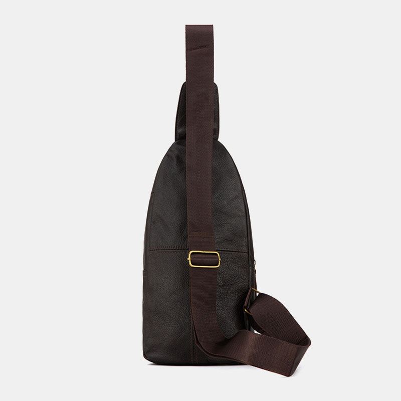 Mænd Ægte Læder Multi-layers Vandtæt Casual Crossbody Bag Brysttaske Sling Bag