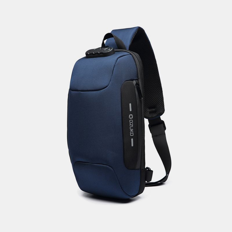 Mænd Anti-theft Usb Opladning Multi-layers Vandtæt Crossbody Bag Bryst Bag Sling Bag