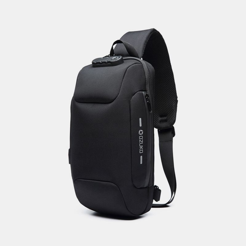 Mænd Anti-theft Usb Opladning Multi-layers Vandtæt Crossbody Bag Bryst Bag Sling Bag