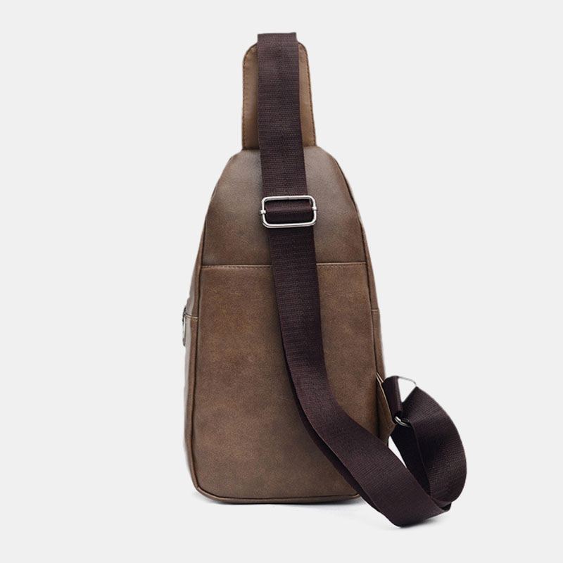 Mænd Med Stor Kapacitet Øretelefon Hul Business Multi-pocket Crossbody Taske Brysttaske Sling Bag