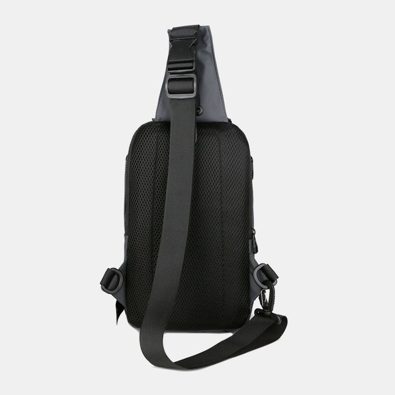 Mænd Multi-layers Space Business Solid Skuldertaske Crossbody Bag Brysttaske Med Usb-opladning