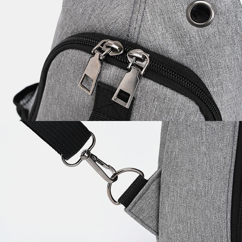 Mænd Multifunktion Vandtæt Usb Opladelig Hovedtelefon Hul Brysttasker Rygsæk Skuldertaske Crossbody Tasker