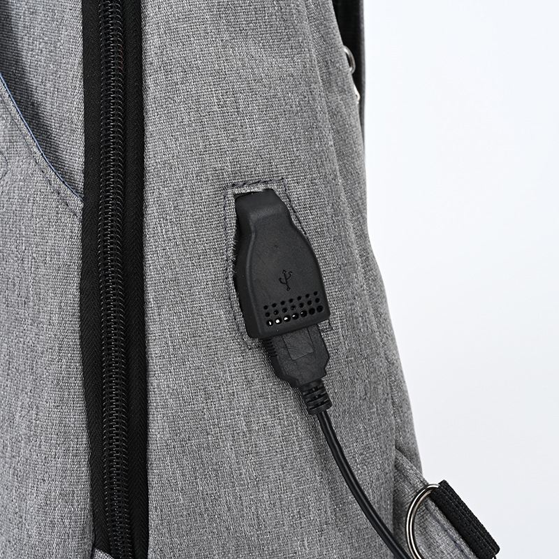 Mænd Multifunktion Vandtæt Usb Opladelig Hovedtelefon Hul Brysttasker Rygsæk Skuldertaske Crossbody Tasker