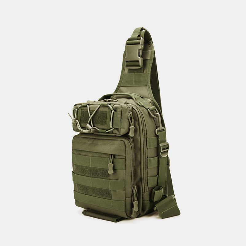 Mænd Nylon Camouflage Stor Kapacitet Multi-carry Tactical Travel Outdoor Brysttaske Skuldertaske