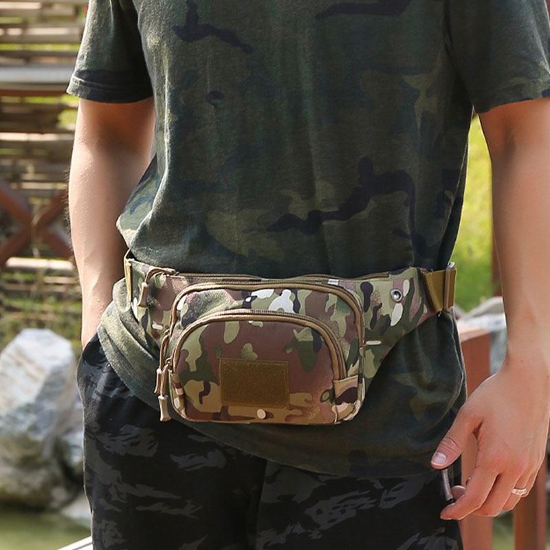 Mænd Nylon Multi-carry Multi-pocket Outdoor Tactical Camouflage Ridning Taljetaske Skuldertaske Brysttaske