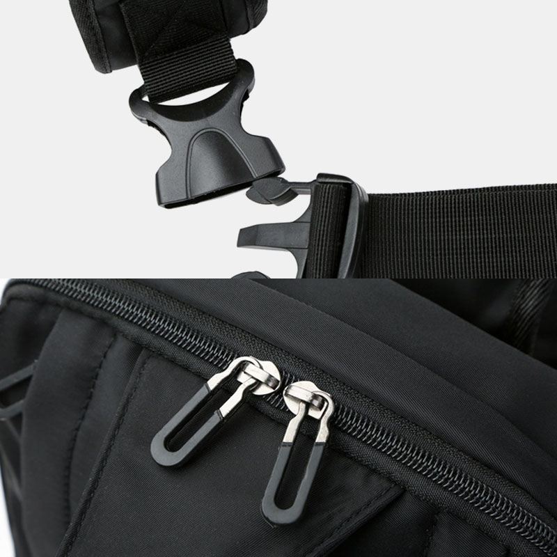 Mænd Nylon Stor Kapacitet Vandtæt Multi-pocket Brysttasker Skuldertaske Crossbody Tasker