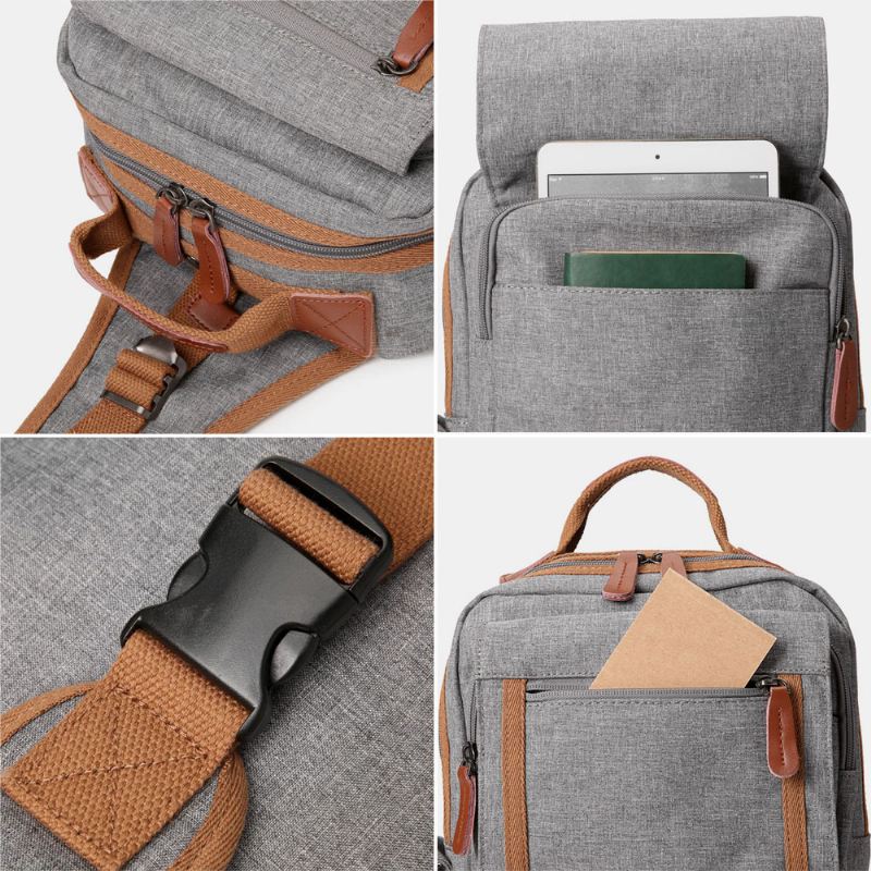 Mænd Oxford Multi-pocket Vandtæt Brysttaske Outdoor Travel Multifunktion Anti-theft Crossbody Taske