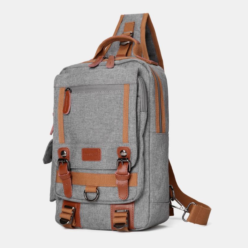 Mænd Oxford Multi-pocket Vandtæt Brysttaske Outdoor Travel Multifunktion Anti-theft Crossbody Taske