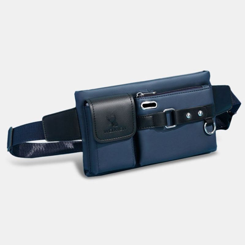 Mænd Oxford Multifunktion Vandtæt Hovedtelefon Huldesign Brysttaske Taljetaske Casual Mode 6.5 Tommer Telefontaske Crossbody-tasker