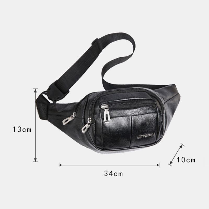 Mænd Pu Læder Anti-tyveri Multifunktionel Multi-lomme 6.5 Tommer Telefontaske Taljetaske Brysttaske Crossbody-tasker