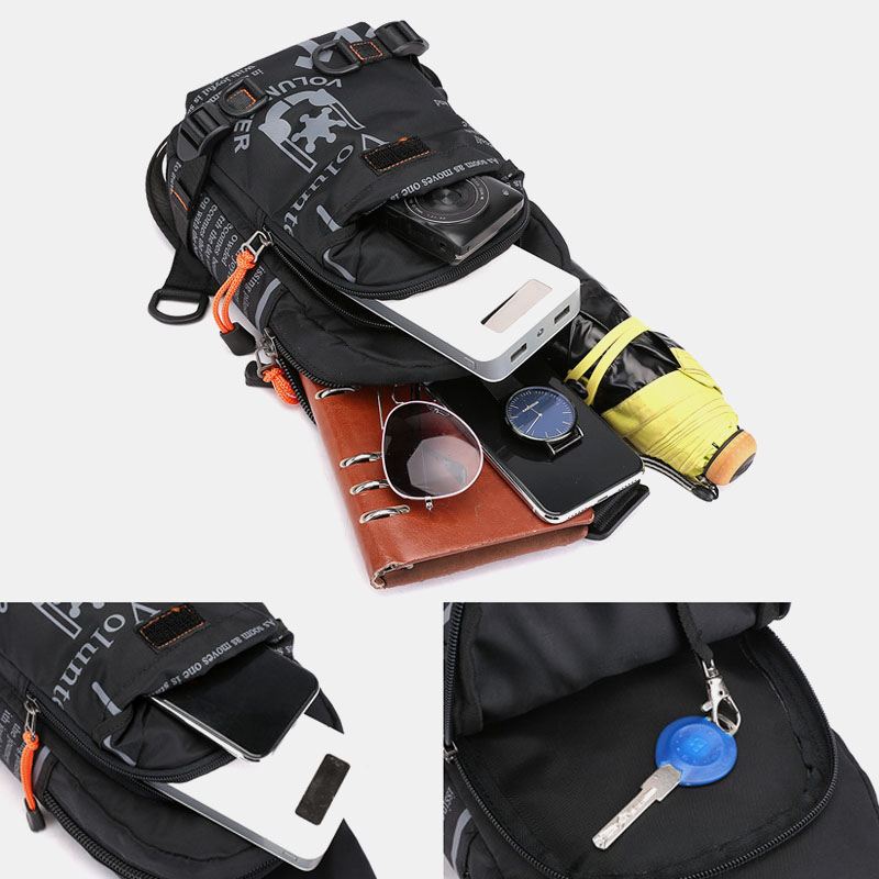 Mænd Vandtæt Mode Multifunktionel Udendørs Brysttaske Crossbody-taske