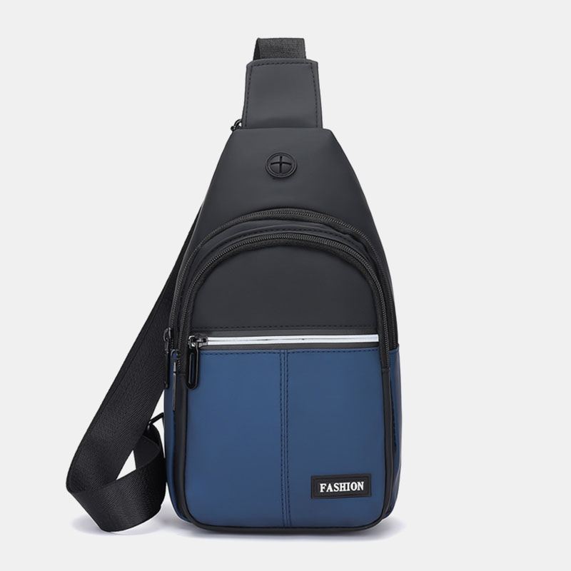 Mænd Vandtæt Slidfast Brysttaske Casual Oxford Hovedtelefoner Hul Crossbody Tasker Skuldertaske