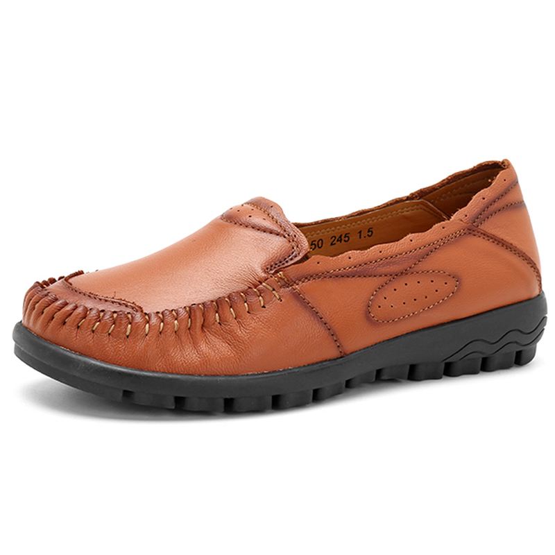 Ægte Læder Kvinder Casual Flat Loafers