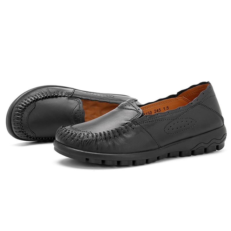 Ægte Læder Kvinder Casual Flat Loafers