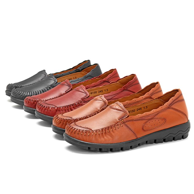 Ægte Læder Kvinder Casual Flat Loafers