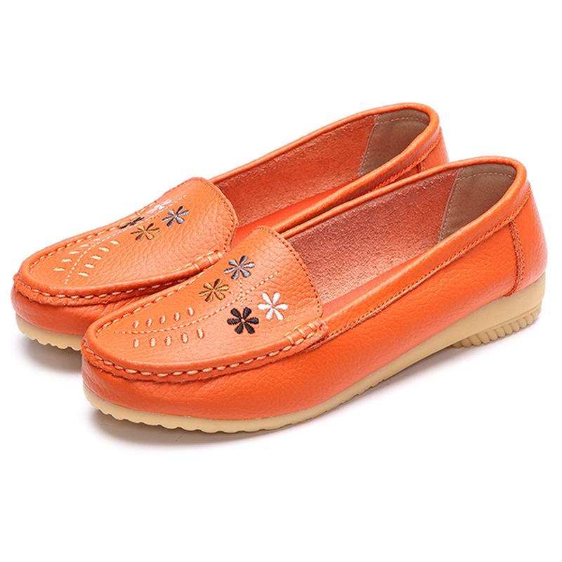 Blomster Brodery Casual Slip On Flat Shoes