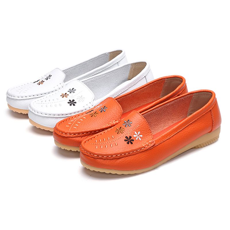 Blomster Brodery Casual Slip On Flat Shoes